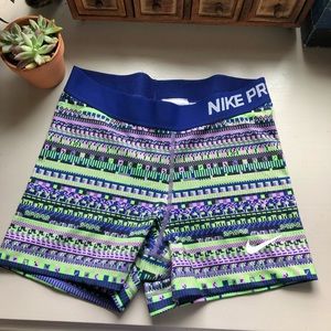 Nike Pro Spandex green and purple size medium